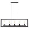 Linea di Liara Bronze Farmhouse Rectangle Chandeliers for Dining Room Light Fixture Over Table Verona 5-Light Fixtures Modern Linear Chandelier Island Lights for Kitchen Lighting, LED Bulbs Included view 1