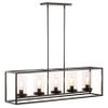 Linea di Liara Bronze Farmhouse Rectangle Chandeliers for Dining Room Light Fixture Over Table Verona 5-Light Fixtures Modern Linear Chandelier Island Lights for Kitchen Lighting, LED Bulbs Included view 2