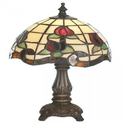 Meyda Tiffany 19189 Roseborder Mini Lamp, 11.5" Height