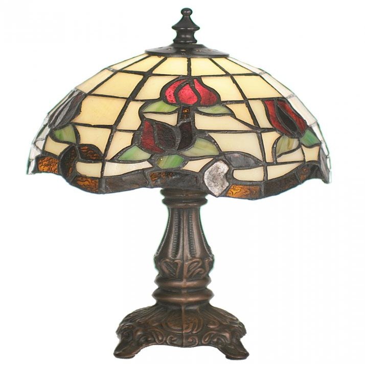 Meyda Tiffany 19189 Roseborder Mini Lamp, 11.5" Height