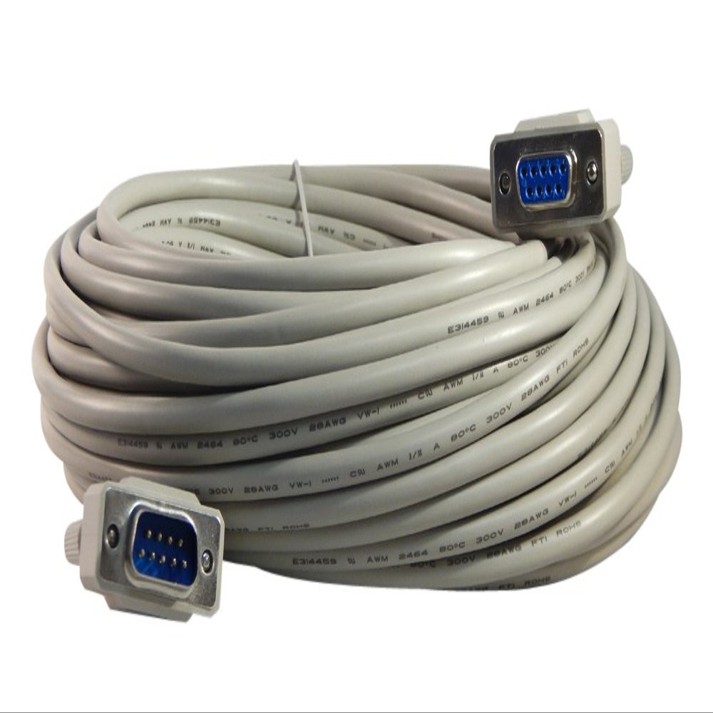 YCS basics 75 Foot DB9 9 Pin Serial / RS232 Male/Female Extension Cable