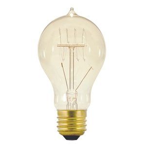 Satco #S2412 40A19/CL/120V/Vintage Clear 40 watt A19 Quad Loop Filament Vintage Lamp, Medium (E26) Base, 160 lumens, 3,000hr Life, 120 Volt