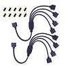 RGBZONE 2 Pack Black 4 Pins LED Splitter Cable Strip Connector 4 Way Y Splitter for 1 to 4 RGB 5050 3528 LED Light Strips with 10x Male 4 Pin Plugs (11.8in/30cm) view 1