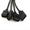 RGBZONE 2 Pack Black 4 Pins LED Splitter Cable Strip Connector 4 Way Y Splitter for 1 to 4 RGB 5050 3528 LED Light Strips with 10x Male 4 Pin Plugs (11.8in/30cm) view 4
