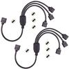 RGBZONE 2 Pack Black 4 Pins LED Splitter Cable Strip Connector 3 Way Splitter Y Splitter for 1 to 3 RGB 5050 3528 LED Light Strips with 8 x Male 4 Pin Plugs (11.8in/30cm) view 1