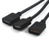 RGBZONE 2 Pack Black 4 Pins LED Splitter Cable Strip Connector 3 Way Splitter Y Splitter for 1 to 3 RGB 5050 3528 LED Light Strips with 8 x Male 4 Pin Plugs (11.8in/30cm) view 4