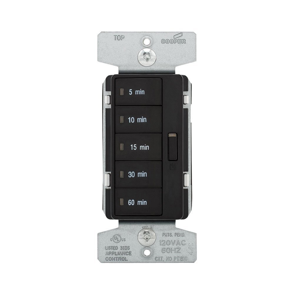 Eaton PT18M-BK 1800W 15 Amp 5-Button Minute Timer with Off Single-Pole, Black