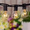 SUNSGNE 50ft Outdoor Globe String Lights G40 Patio String Lights with 53 Bulbs Connectable Commercial Hanging Lights for Christmas Patio House Backyard Balcony Party Wedding Decor, Black view 1