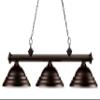 Z-Lite 200-3BRZ-SBRZ Riviera Three Light Billiard, Steel Frame, Bronze Finish and Bronze Shade of Metal Material view 1