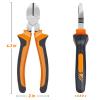 BOENFU Wire Cutter for Artificial Flowers and Crafts, 6 inch Side Cutters Chicken Wire Cutters Heavy Duty Diagonal Cutting Pliers Wire Clippers, Orange view 2