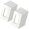 BESTTEN 10 Pack 1-Gang Decorator Screwless Wall Plate, Gloss Off White view 1