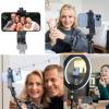 Ruittos Phone Tripod Mount Adapter with Camera Remote Controller, Cell Phone Holder Clip with Adjustable Clamp Compatible with iPhone, Samsung, HTC, Huawei etc., Include Wrist Strap view 4