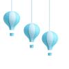 Pack of 3 Stripy Hot Air Balloon Paper Lantern Wedding Party Decoration Craft Lamp Shade (Light Blue, 16" (40CM)) view 1