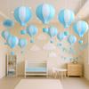 Pack of 3 Stripy Hot Air Balloon Paper Lantern Wedding Party Decoration Craft Lamp Shade (Light Blue, 16" (40CM)) view 3