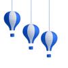 Pack of 3 Stripy Hot Air Balloon Paper Lantern Wedding Party Decoration Craft Lamp Shade (Blue, 16" (40CM)) view 1