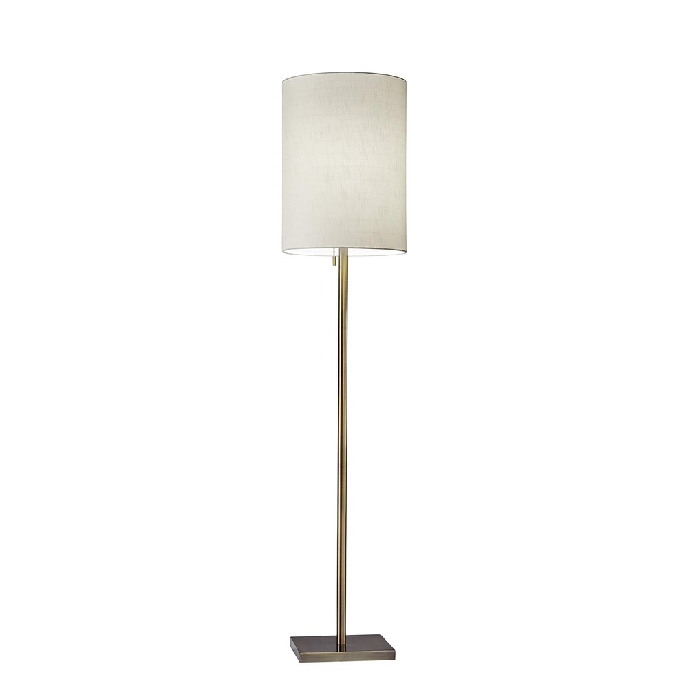 Adesso 1547-26 Liam Floor Lamp, 60.5 in., 100 W Incandescent/20 W CFL, Dark Bronze/Natural, 1 Bronze Lamp