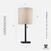 Adesso 1546-22 Liam Table Lamp, 22 in., 60 W Incandescent/13 W CFL, Dark Bronze/Natural, 1 Bronze Lamp view 2