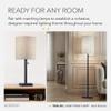 Adesso 1546-22 Liam Table Lamp, 22 in., 60 W Incandescent/13 W CFL, Dark Bronze/Natural, 1 Bronze Lamp view 4