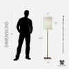 Adesso Floor Lamp, Antique Brass & Beige Fabric, Modern Design, 60.5 view 2
