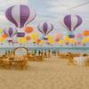Pack of 3 Stripy Hot Air Balloon Paper Lantern Wedding Party Decoration Craft Lamp Shade (Purple, 16" (40CM)) view 4