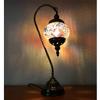 SILVERFEVER Handcrafted Mosaic Turkish Lamp Moroccan Glass Table Desk Bedside Light Bronze Base with E12 Bulb Calm Pastels Light view 1