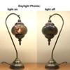 SILVERFEVER Handcrafted Mosaic Turkish Lamp Moroccan Glass Table Desk Bedside Light Bronze Base with E12 Bulb Calm Pastels Light view 2