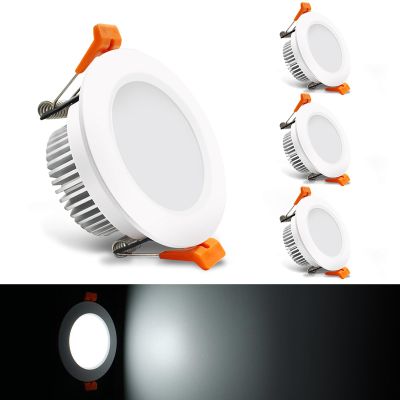 2.5 inch Dimmable LED Recessed Lighting, 5W Retrofit Downlight, 6000K Daylight White, CRI 80 with LED Driver, AC 110V Ceiling Light Fixture for Living Room, Kitchen, Bedroom, Hallway, 4 Pack