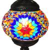 SILVERFEVER Handcrafted Mosaic Turkish Lamp Moroccan Glass Table Desk Bedside Light Bronze Base with E12 Bulb (Red Yellow Starburst Latter) view 4