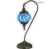 SILVERFEVER Handcrafted Mosaic Turkish Lamp Moroccan Glass Table Desk Bedside Light Bronze Base with E12 Bulb (Blue Snowflake Lattern) view 2