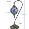 SILVERFEVER Handcrafted Mosaic Turkish Lamp Moroccan Glass Table Desk Bedside Light Bronze Base with E12 Bulb (Blue Snowflake Lattern) view 3