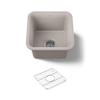 KOHLER K-8223-CM3 Cairn 15.5" Neoroc Composite Undermount Single-Bowl Bar Sink, Composite Bar Sink with Sink Rack, Matte Taupe view 1