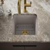 KOHLER K-8223-CM3 Cairn 15.5" Neoroc Composite Undermount Single-Bowl Bar Sink, Composite Bar Sink with Sink Rack, Matte Taupe view 2