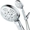 Hotel Spa Notilus Giant High-Pressure 6-setting Luxury Rain/Handheld Shower Head - Anti-Slip Grip, Metal Fittings, Anti-Clog Jets, Heavy-Duty Stainless Steel Hose - All-Chrome Finish view 1