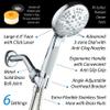 Hotel Spa Notilus Giant High-Pressure 6-setting Luxury Rain/Handheld Shower Head - Anti-Slip Grip, Metal Fittings, Anti-Clog Jets, Heavy-Duty Stainless Steel Hose - All-Chrome Finish view 2
