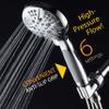 Hotel Spa Notilus Giant High-Pressure 6-setting Luxury Rain/Handheld Shower Head - Anti-Slip Grip, Metal Fittings, Anti-Clog Jets, Heavy-Duty Stainless Steel Hose - All-Chrome Finish view 3
