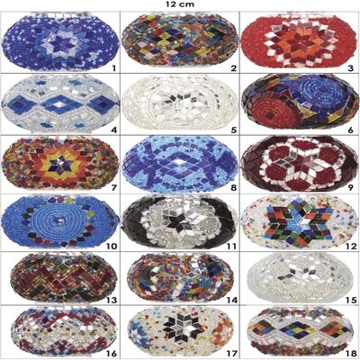 DEMMEX Replacement Mosaic Glass Globe Shade for Turkish Moroccan Lamps Handmade Oval Tiffany-Style Colorful Lampshade for Table, Floor, Ceiling, Hanging Lamps Chandeliers (Multicolor, 5'' Diameter)
