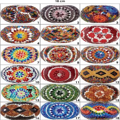 DEMMEX Replacement Mosaic Glass Globe Shade for Turkish Moroccan Lamps Handmade Oval Tiffany-Style Colorful Lampshade for Table, Floor, Ceiling, Hanging, Chandelier, and Pendant Lights