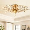 Garwarm 5-Light Gold Crystal Chandelier, Vintage Flush Mount Ceiling Light view 1