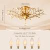 Garwarm 5-Light Gold Crystal Chandelier, Vintage Flush Mount Ceiling Light view 2