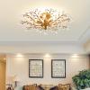 Garwarm 5-Light Gold Crystal Chandelier, Vintage Flush Mount Ceiling Light view 3