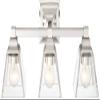 Mencino 20" Wide Satin Nickel and Clear Glass Bath Wall 3-Light Fixture view 2