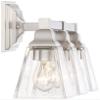 Mencino 20" Wide Satin Nickel and Clear Glass Bath Wall 3-Light Fixture view 3
