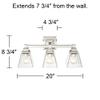 Mencino 20" Wide Satin Nickel and Clear Glass Bath Wall 3-Light Fixture view 4