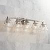 Mencino 35 1/4" Satin Nickel and Clear Glass Bath Wall 5-Light Fixture view 1