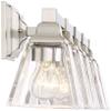 Mencino 35 1/4" Satin Nickel and Clear Glass Bath Wall 5-Light Fixture view 3