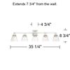 Mencino 35 1/4" Satin Nickel and Clear Glass Bath Wall 5-Light Fixture view 4