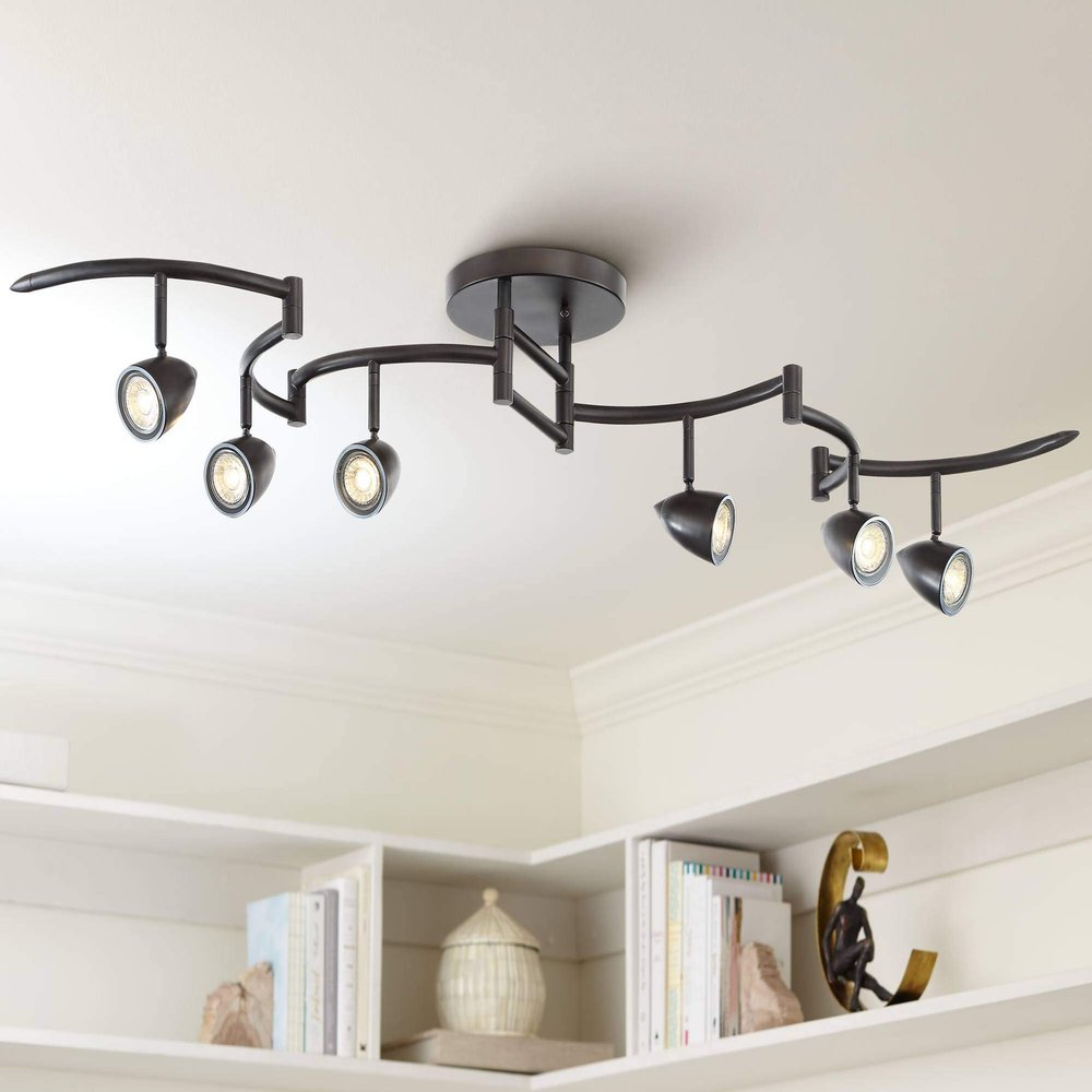 Heavy Duty Axel 72" Wide 6-Light LED Track Light Fixture Ceiling