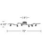Heavy Duty Axel 72" Wide 6-Light LED Track Light Fixture Ceiling view 4