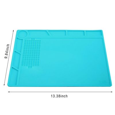 Screwdriver Repair Mat Heat Insulation Silicone Repair Tools Pad Desk Mat Maintenance Platform BGA Soldering Iron Station Cellphone Watch PCB Repair 13.8x9.8inch
