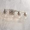 Mencino 28" Satin Nickel Clear Glass Bath Vanity Wall 4-Light Fixture view 1